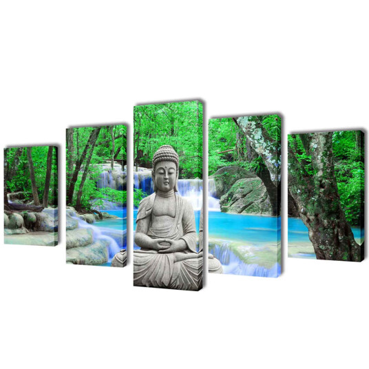  Kanvas Flerdelt Veggdekorasjon Buddha 200 x 100 cm