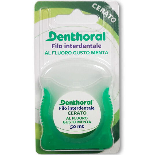 DENTHORAL Tanntråd PFAS-fri Vokset Fluor + Mint 50 mtr.