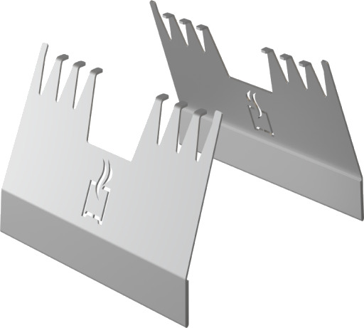 Pelmondo grillelement i rustfritt stål til Q-Style silver 225 x 50 x 130 mm