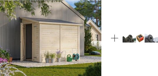 Redskapsbod Palmako Mia 3,6 m2 med Papp Spiker og SBS Takbelegg