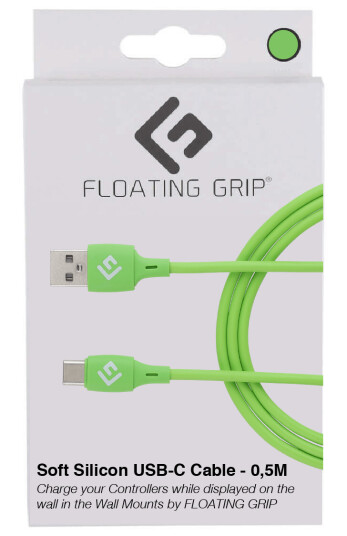 Floating Grip 0,5M Silicone USB-C Cable (Green)