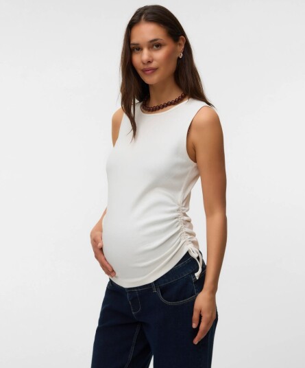 Vero Moda Maternity Vmmkennedy Sl O Neck Top Jrs   White   XXL