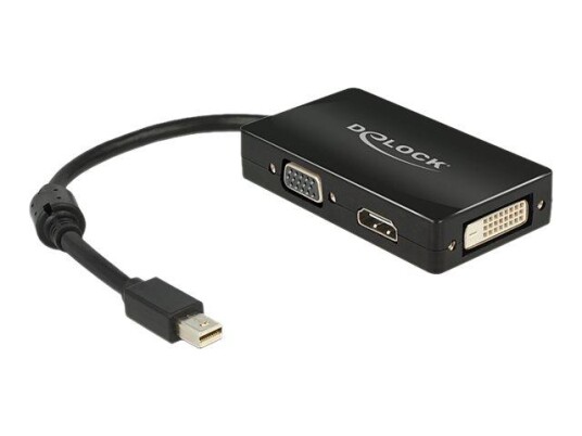 Delock Delock Adapter mini Displayport 1.1 male > VGA / HDMI / DVI female Passive - videokonverter - svart