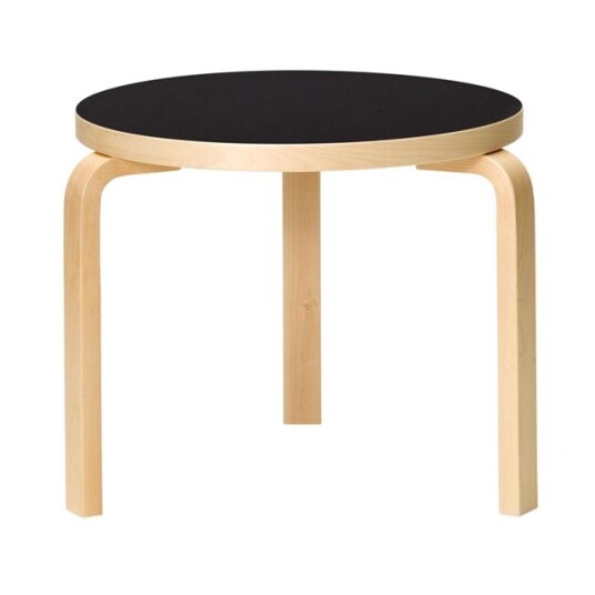 artek 90D Bord Bjørk/ Sort Linoleum