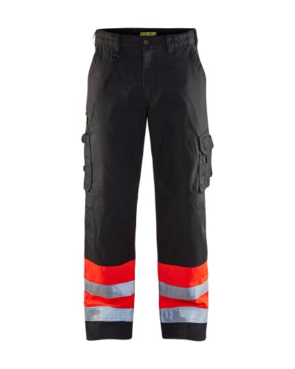 Blåkläder Bukse varsel Svart/Highvis rød C44