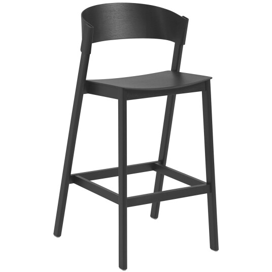 Muuto Cover Barstol med Ryggstøtte 75 cm Sort Muuto Cover Barstol med Ryggstøtte 75 cm Sort