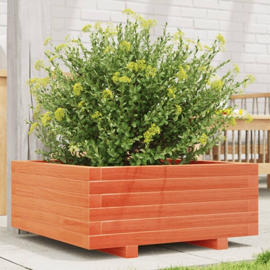 Plantekasse voksbrun 60x60x26,5 cm heltre furu