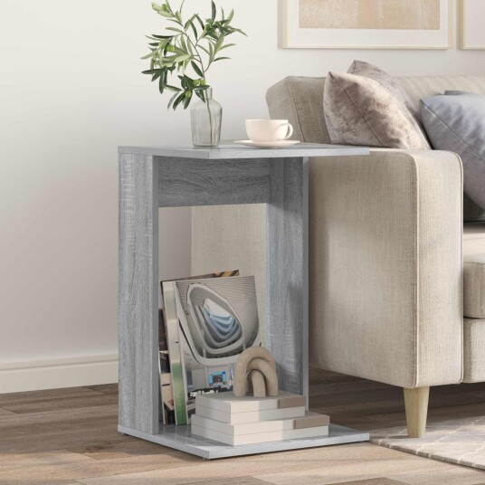 vidaXL Sidetabell Grå Sonoma 40 x 38 x 62,5 cm Konstruert tre