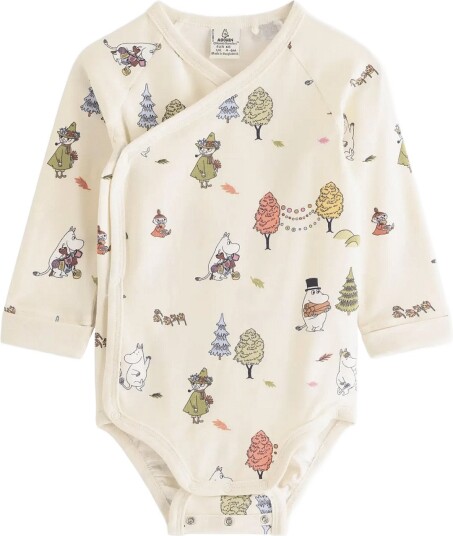 Lindex Moomin Long Sleeved Wrap Bodysuit WHITE 62