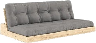 Karup Design Base Sovesofa Klarlakkert furu/746 Grå