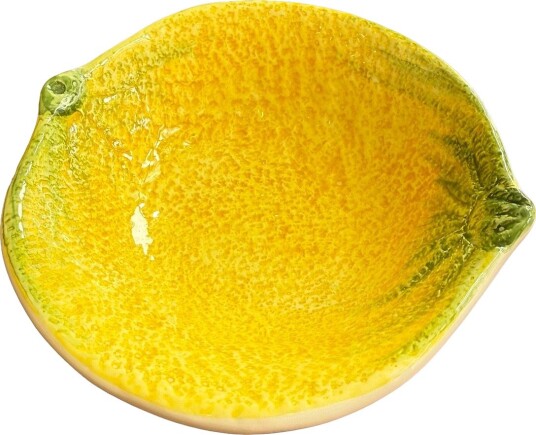 Caja Company Lemon Bowl, Round Medium - YELLOW/GREEN/WHITE - 15X15 cm.H4.5 cm