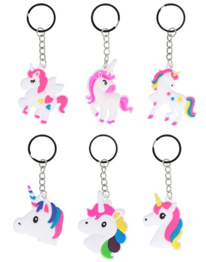 Unicorn Nøkkelring med Assorterte Motiv 5 cm