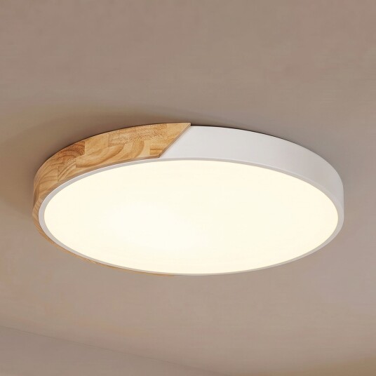 Lynorri LED taklampe Ø 51 cm treimitasjon hvit – PRIOS   Stue   Moderne   Plast   Rund