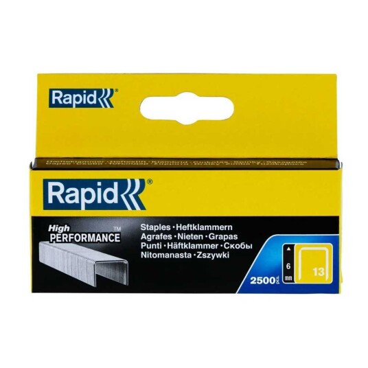 Rapid Nr 13 Stiftemaskin 2500-pakk Galvanisert Stål 14 mm