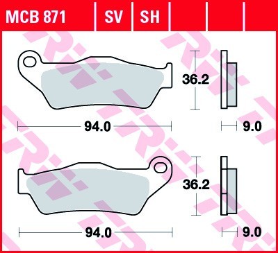 Bremseklosser TRW MCB871SH