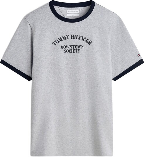 Tommy Hilfiger Graphic Varsity Ringer Tee   Grey   M