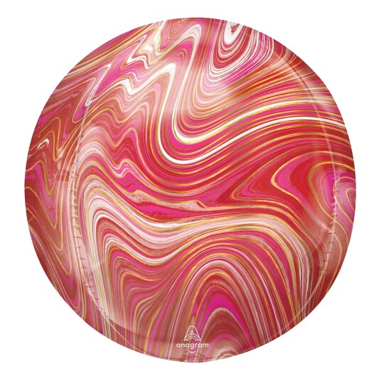 Amscan EU Folieballong Orbz Marmor Rød/Rosa
