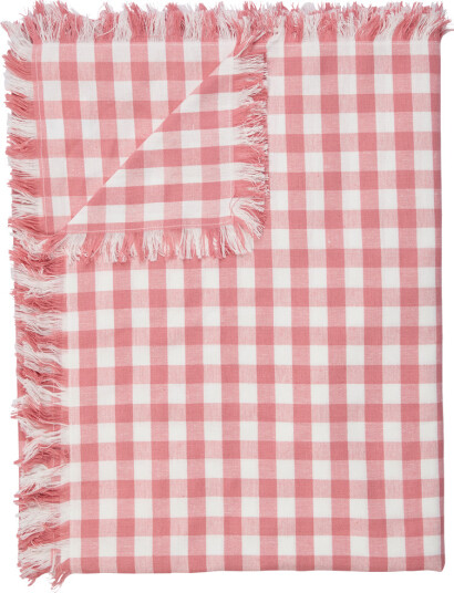 Duk med frynser 140x300 cm Pink Checks