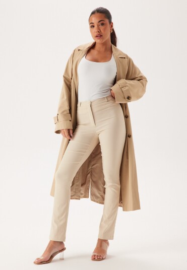 BUBBLEROOM Everly High Waist Stretchy Trousers Light beige 36