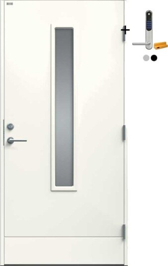 Ytterdør Diplomat Laila Klart Glass med Yale Doorman Classic Home