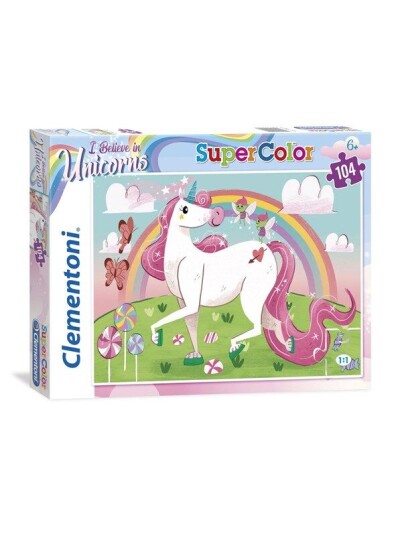 Clementoni 104 pcs. Puzzles Kids SuperColors Unicorn Gulv