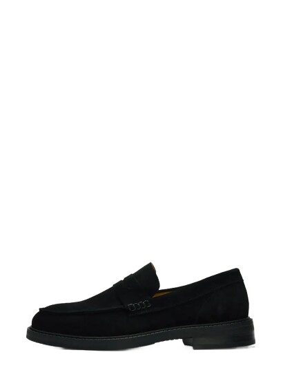Selected Slmblake Suede Penny Loafer Black 41