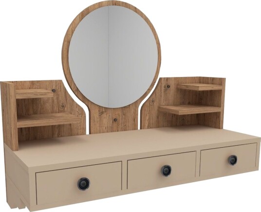 Hines Sminkebord 90 cm - Brun/Beige