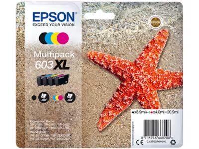 Epson 603XL Multipack - 4-pack - XL - black yellow cyan magenta - original - ink cartridge - Blekkpatron Blå Epson 603XL Multipack - 4-pack - XL - black yellow cyan magenta - original - ink cartridge - Blekkpatron Blå