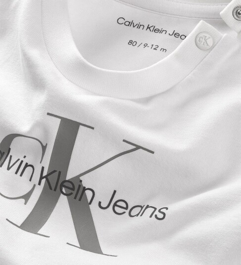 Calvin Klein Genser Monogram med lange ermer T skjorte Brigh Calvin Klein 2 år 92 Genser Hvit