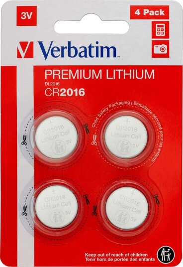 Verbatim CR2016 litiumbatteri - 4-pakning