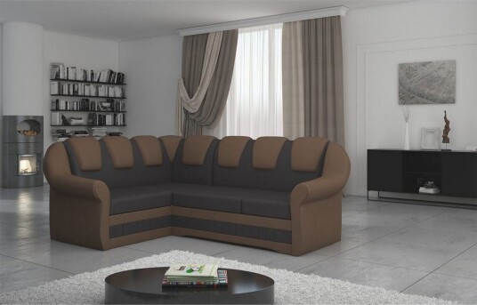 Seksjonssofa Eltap Lord II 243x195x112 cm Soft 66 Soft 15 Mørk brun Svart Venstre