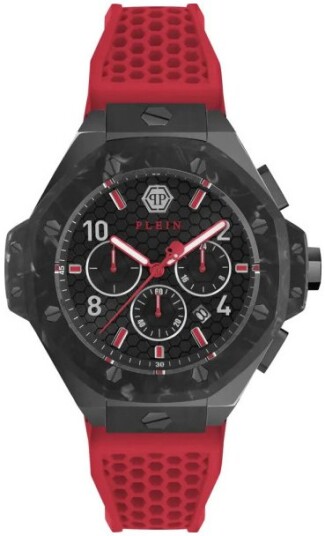 Philipp Plein Herreklokke PWPRA0724 Chrono Royal Sort/Gummi Ø46 mm Philipp Plein Herreklokke PWPRA0724 Chrono Royal Sort/Gummi Ø46 mm