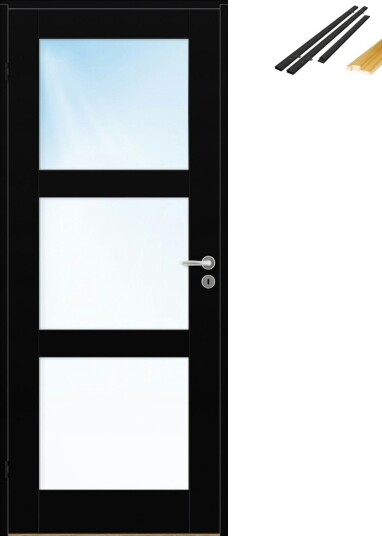 Innerdør Bygg1 Stil 3 Klarglass med Karmsett