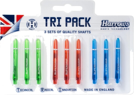Harrows Supergrip Shaft Tri Pack Medium, dartstolper STD Harrows Supergrip Shaft Tri Pack Medium, dartstolper STD