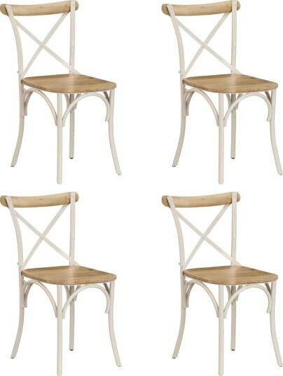 vidaXL Krysstoler 4 stk hvit heltre mango vidaXL Krysstoler 4 stk hvit heltre mango