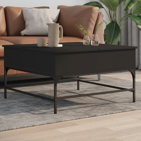Salongbord svart 80x80x45 cm konstruert tre og metall 8721012479401