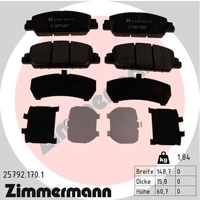 Bremseklosser ZIMMERMANN 25792.170.1 Bremseklosser ZIMMERMANN 25792.170.1