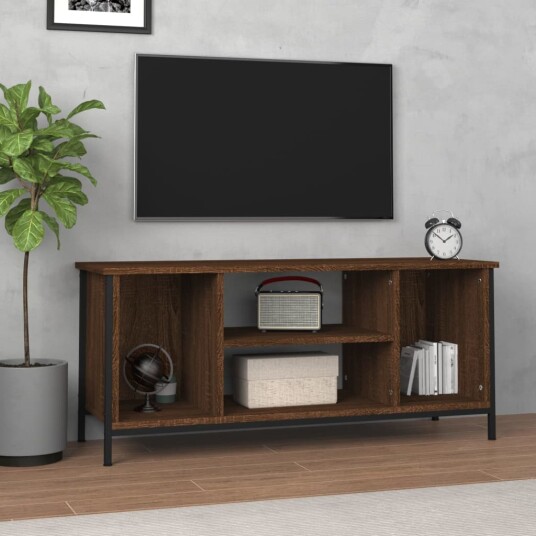 vidaXL TV-benk brun eik 102x35x45 cm konstruert tre