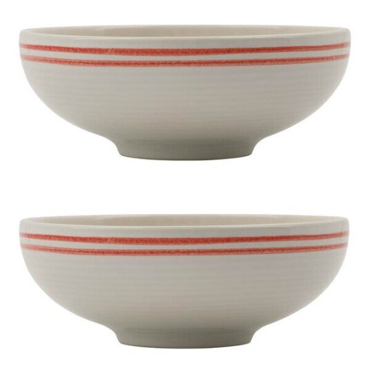 Nicolas Vahé Bistro skål 15,5 cm 2 stk rød/hvit Nicolas Vahé Bistro skål 15,5 cm 2 stk rød/hvit
