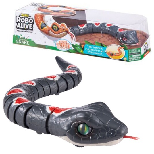 Robo Alive Slange 38 cm Sort Robo Alive Slange 38 cm Sort