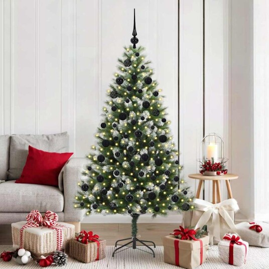 Kunstig leddet juletre med flocket snø Grønn og hvit 180 cm Kunstig leddet juletre med flocket snø Grønn og hvit 180 cm
