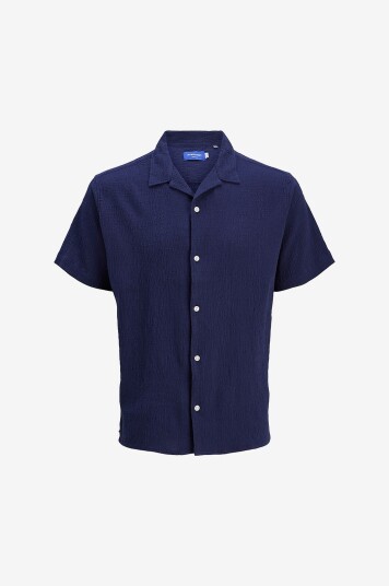 Jack & Jones Junior Skjorte jorLuke Crinkle Shirt SS Jnr Blå