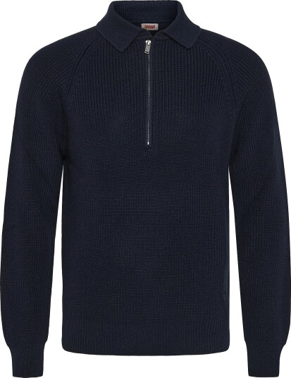 Baracuta Rib Zip Polo   NAVY   M