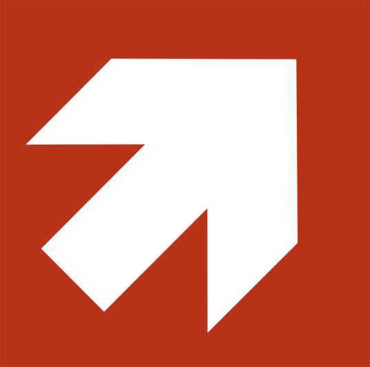 Jo Safety Fire arrow to the corner Klar vinyl 50 x 50 mm