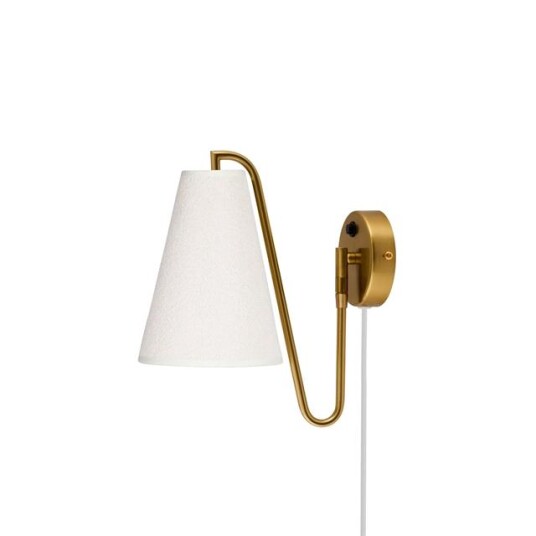 Globen Lighting Lou Vegglampe Bouclé Hvit/ Messing Globen Lighting Lou Vegglampe Bouclé Hvit/ Messing