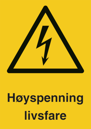 Jo Safety Hoyspenning Vinyl klistremerke 210 x 148 mm