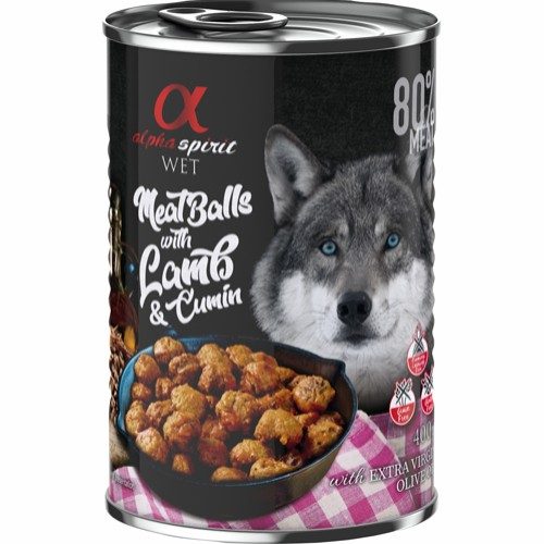 Alpha Spirit Kjøttboller med Lam og Kummin 400g - Våtfôr til Hund