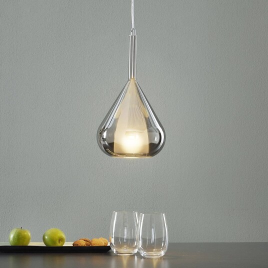 Fabas Luce Pendellampe i glass Lila dimbar Aluminium / grå / sink Stue / spisestue Glass Moderne