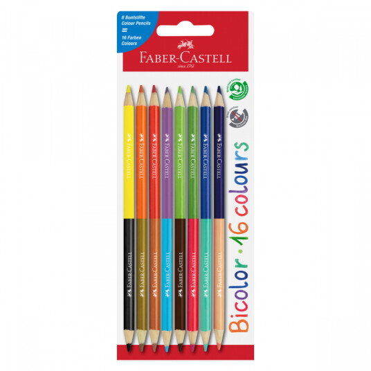 Faber-Castell Fargeblyanter Bicolor 8-set