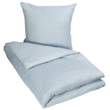 Borg Living Sengetøy - 140x220 cm - Lyseblå - Jacquardvevd - 100% bomullsateng